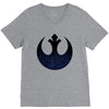 rebel logo with space pattern V-Neck Tee