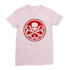 red skull logo avengers marvel comics gift Ladies Fitted T-Shirt