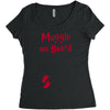 Muggle On Board Red Women's Triblend Scoop T-shirt