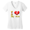 i heart my wife Women's V-Neck T-Shirt