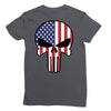 skull u.s.a. back Ladies Fitted T-Shirt