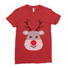 christmas reindeer rudolph Ladies Fitted T-Shirt