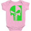 mad engine marvel brand punisher scar glow in the dark Baby Onesie
