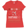 santa sagittarius christmas ugly t shirts Ladies Fitted T-Shirt