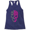 two coloured patterned skull   mens funny Racerback Tank