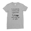 good book and coffee rectangle Ladies Fitted T-Shirt