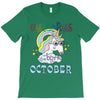 unicorns are born in october cute unicorn T-Shirt