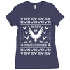 Merry Maverickmas Ugly Christmas Sweater Ladies Fitted T-Shirt