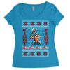 ugly sweater fight christmas t shirts Women's Triblend Scoop T-shirt