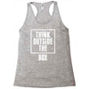 think outside the box Racerback Tank