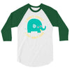 an elephant never cares 3/4 Sleeve Shirt
