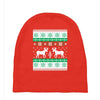 reindeer christmas ugly sweater Baby Beanies