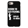 born to go fishing forced to work mens funny iPhone 8