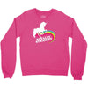 totally straight funny rainbow unicorn gay pride novelty fashion Crewneck Sweatshirt