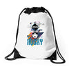 who loves husky Drawstring Bags