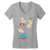 popeye spinach retro mens funny Women's V-Neck T-Shirt