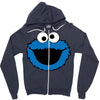 Cookie Monster Face Zipper Hoodie