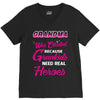 Grandma Was Created Because Need Real Heroes V-Neck Tee