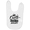 Queens Are Born In January Baby Bibs