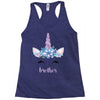 birthday unicorn family series brother Racerback Tank