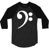 bass cleff funny 3/4 Sleeve Shirt