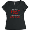 i'm not short awesome Women's Triblend Scoop T-shirt