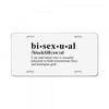 Bisexual Dictionary License Plate