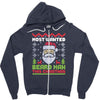 most wanted beard man this christmas Zipper Hoodie