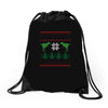 ugly dinosaur christmas Drawstring Bags