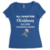 all i want for christmas is a cure carcinoid cancer Women's Triblend Scoop T-shirt