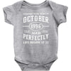 legends were born in october genuıne 1996 qualıty one kind of aged l Baby Bodysuit