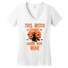 wine witch! Women's V-Neck T-Shirt