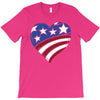 disstressed america flag heart T-Shirt