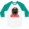 pug life 3/4 Sleeve Shirt