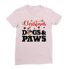 christmas dogs and paws Ladies Fitted T-Shirt