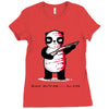 black, red and white Ladies Fitted T-Shirt