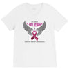 my hero is now my angel breast cancer awareness V-Neck Tee
