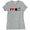 i love house music t shirt edm club wear rave electro party progressiv Ladies Fitted T-Shirt