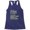 10 kinds of people binary Racerback Tank