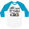 coffee cat 3/4 Sleeve Shirt