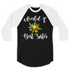 world's best sister with flowers. 3/4 Sleeve Shirt