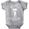 hillbilly hog wrestling champ  funny  comic wrestling redneck Baby Bodysuit