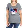 4th of July Ladies Curvy T-Shirt