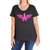 breast cancer wonder woman Ladies Curvy T-Shirt