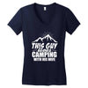 Camper Couple Man White Women's V-Neck T-Shirt