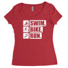 v6 swim bike run Women's Triblend Scoop T-shirt