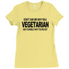 vegetarian ask yourself why not vegan food foodie tofu geek tee shirt Ladies Fitted T-Shirt
