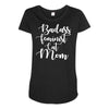 badass feminist cat mom Maternity Scoop Neck T-shirt