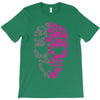 two coloured patterned skull   mens funny T-Shirt