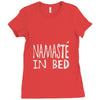 namaste in bed off shoulder Ladies Fitted T-Shirt